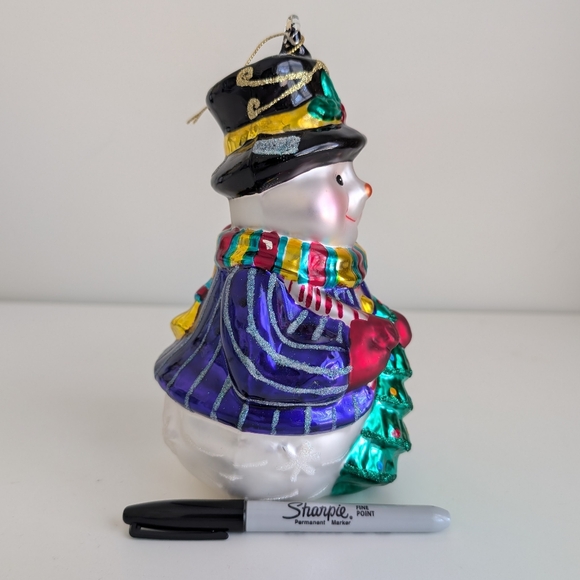Vintage Extra Large 9" Glass Snowman Ornament European Christmas XL - Picture 8 of 16